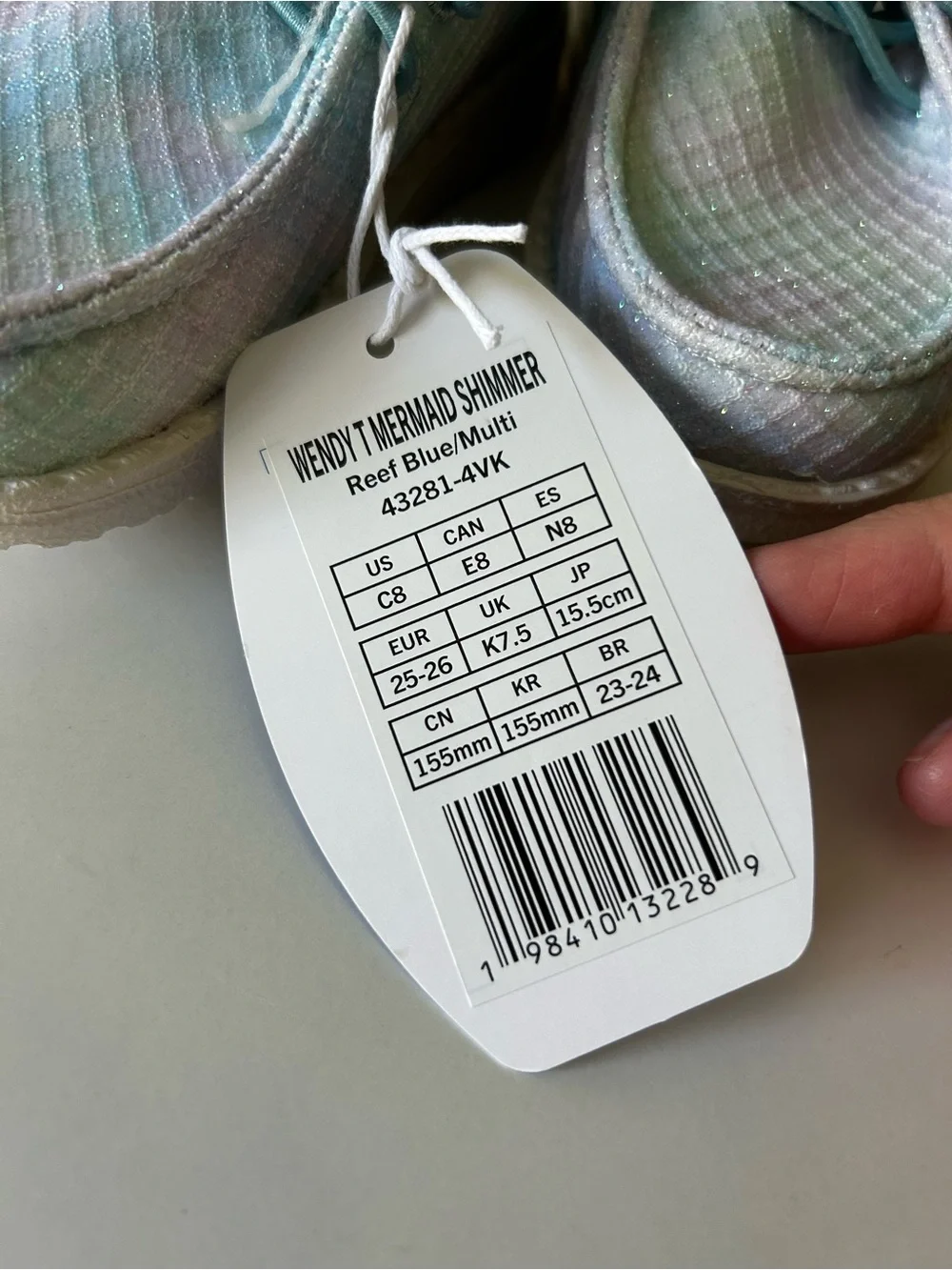 NWT Hey Dude Girl mermaid Glitter Slip-On Shoes with Elastic Laces size 8C